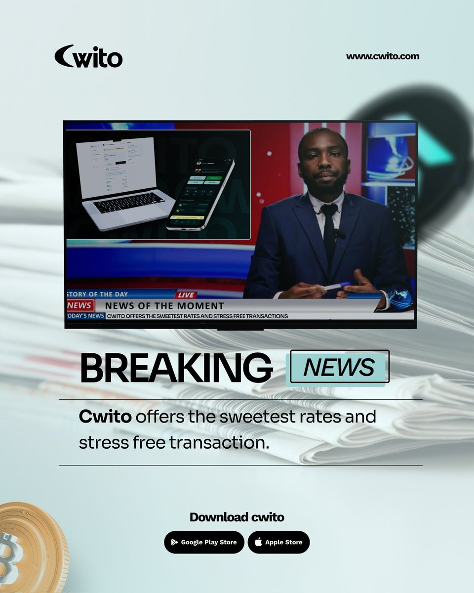 📰 Breaking News You Can’t Miss!
Cwito is changing the game with stress-free transactions and unbeatable rates. 💵
Don’t settle for less when you can enjoy the sweetest deals today!

👉 Download now visit cwito.com/download 

#Cwito #CryptoMadeEasy #BreakingNews