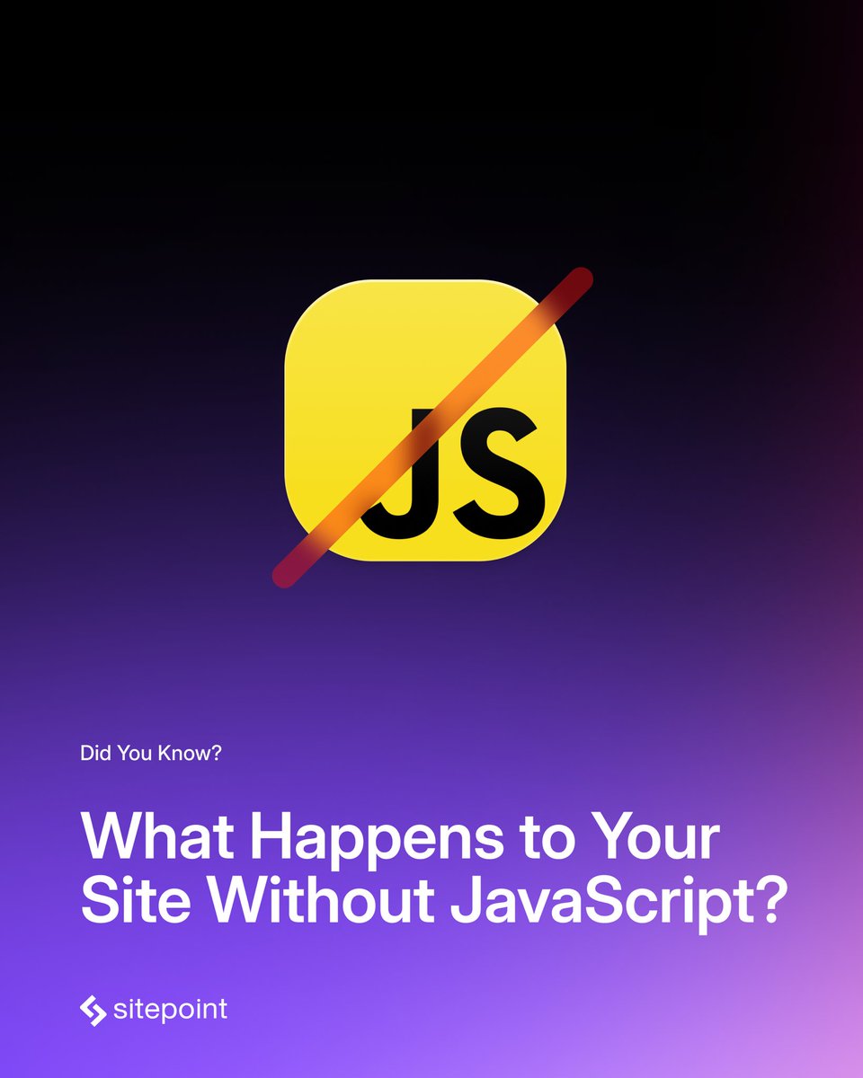 🤔 What happens to your site without JavaScript?
Most devs don’t think about it – until the page breaks for a bot or a user with JS off.

Testing is quick, and the results may surprise you.

👉 sitepoint.com/test-your-page…

#Frontend #WebDev #Accessibility #SitePoint