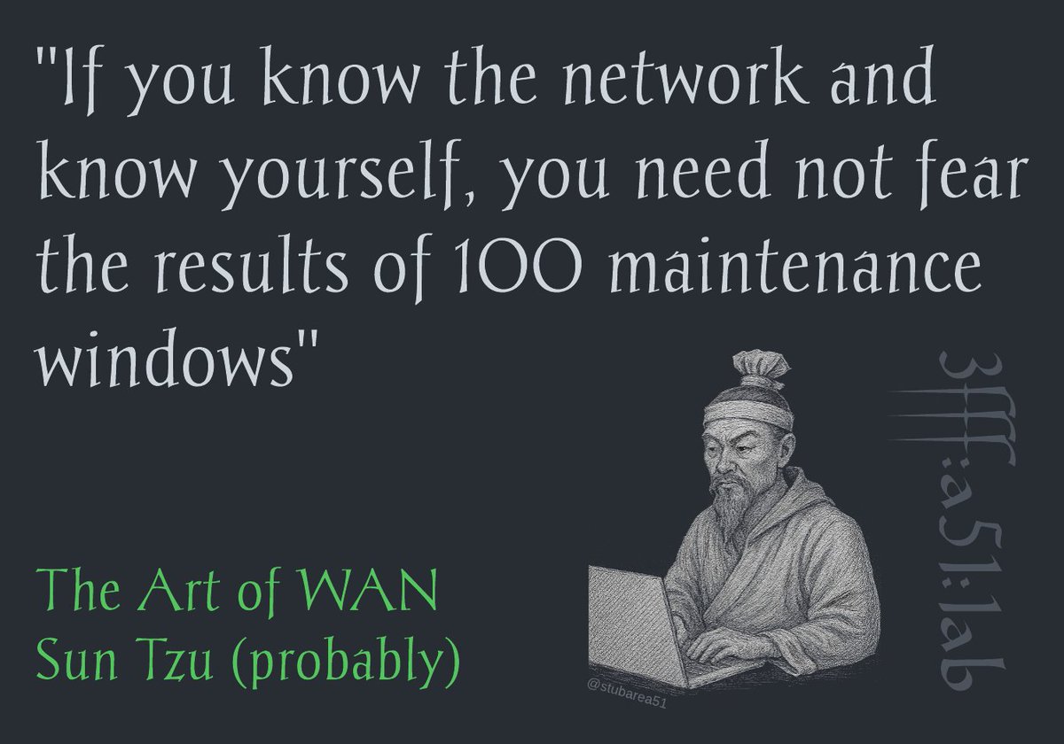 stubarea51's tweet image. #ArtofWAN #NetworkEngineering