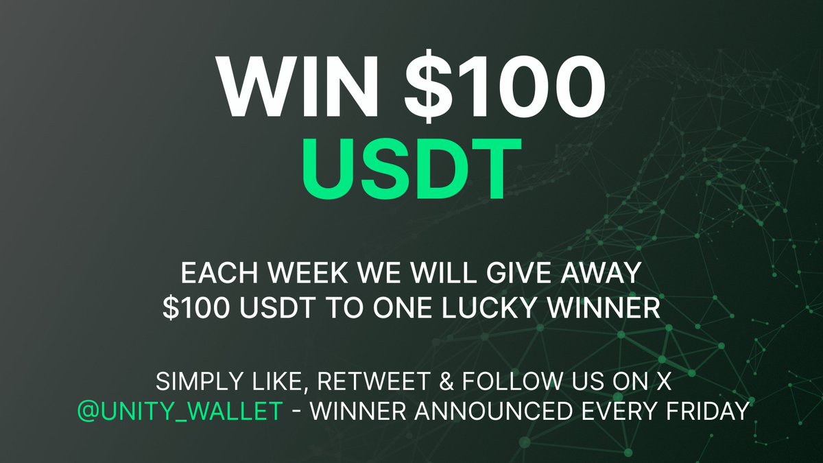 Unity Wallet (@unity_wallet) on Twitter photo 🚨 It’s giveaway time! 🚨
Win $100 USDT (TRX) 💵 every week.
How to enter:
❤️ Like
🔁 Retweet
👤 Follow <a href="/unity_wallet/">Unity Wallet</a>
Winner selected randomly & announced each Friday! 🚀
(Account must be 2+ months old with 10+ followers) 🚨 It’s giveaway time! 🚨
Win $100 USDT (TRX) 💵 every week.
How to enter:
❤️ Like
🔁 Retweet
👤 Follow <a href="/unity_wallet/">Unity Wallet</a>
Winner selected randomly & announced each Friday! 🚀
(Account must be 2+ months old with 10+ followers)