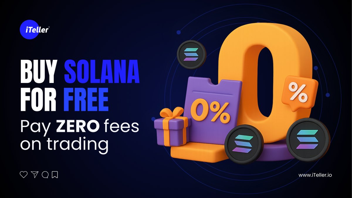 iTellerEx's tweet image. Buy solana for free and pay zero fees on trading. speed, reliability, and complete fee transparency for every sol order.
add funds instantly using  mastercard and visa.
#iteller #solana #sol #cryptotrading #zerofees #spottrading #tradecrypto #fiattocrypto #cardpayments