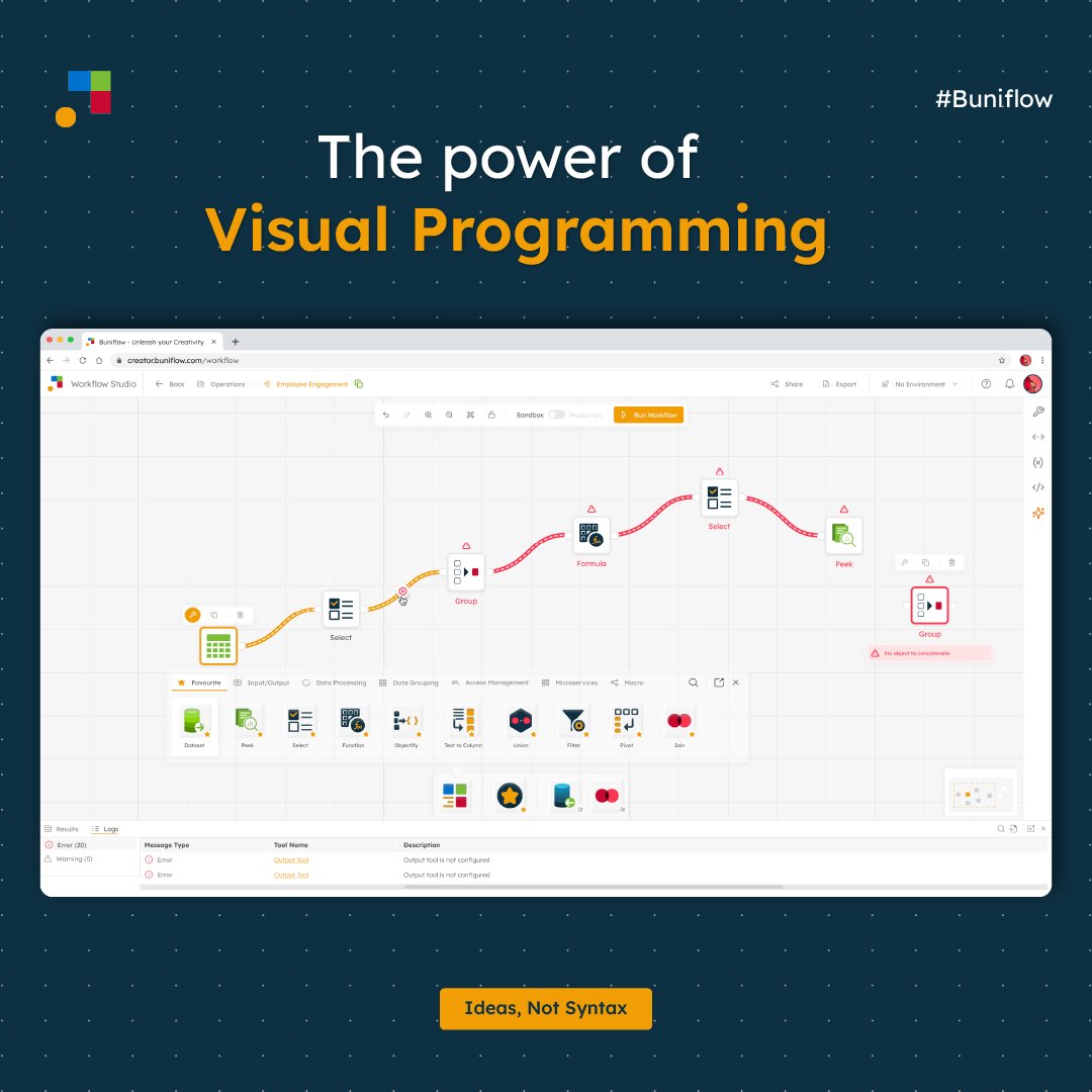 WeAreBuni's tweet image. Forget complex syntax!
Visual programming with Buniflow empowers anyone to build robust logic workflows using intuitive drag-and-drop. It's about ideas, not code. Ready to transform your creative process?
#VisualProgramming
#NoCode #LowCode #Buniflow #Innovation
