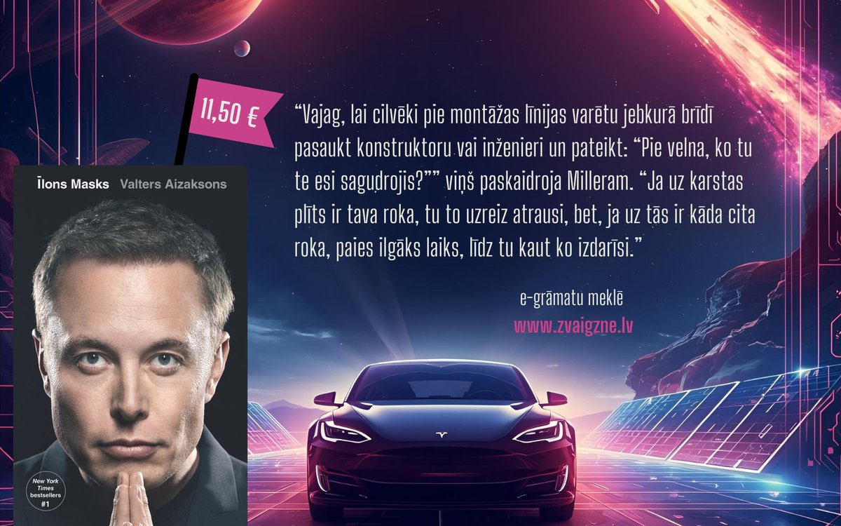 Kā atklāj Valters Aizaksons, "Īlons ir ļoti neparedzams, taču nekad nelika man izņemt nevienu detaļu no grāmatas."
Šajā darbā uzzināsim, kas motivē Masku – vai tie dēmoni, kas viņu dzen uz priekšu, ir tie paši, kas rada tehnoloģisko progresu un inovācijas? buff.ly/prZUgpg