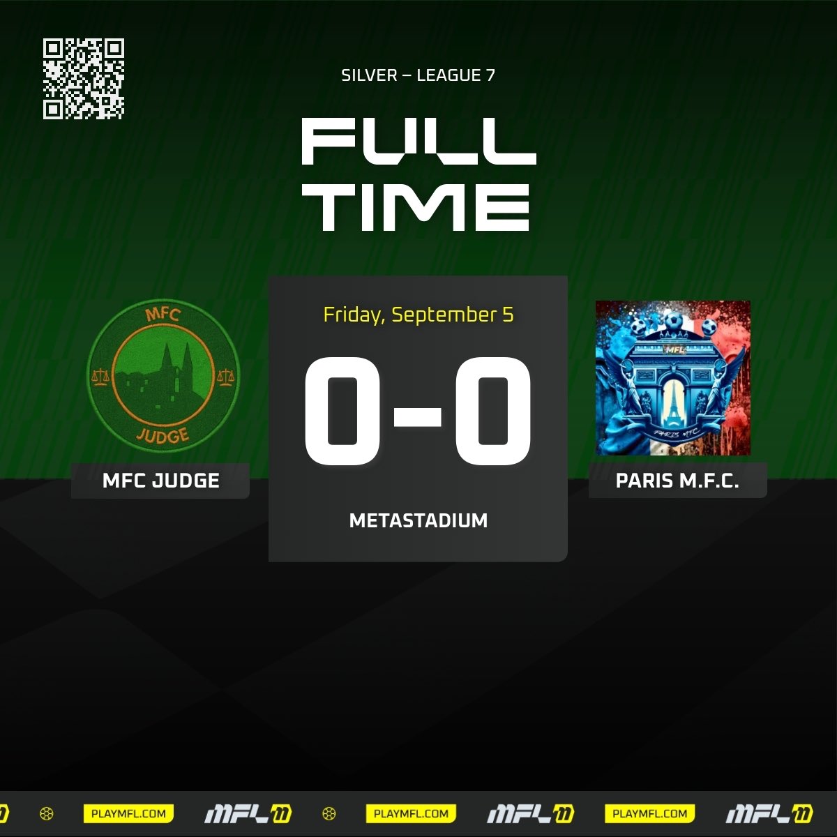 mfc_judge's tweet image. S8 -Silver League - Match 3

Frustrating draw against Paris MFC. Keeper and backline play well, but the attack comes up short. Club’s inconsistent start to the season continues. 

#JUDGEmentDay