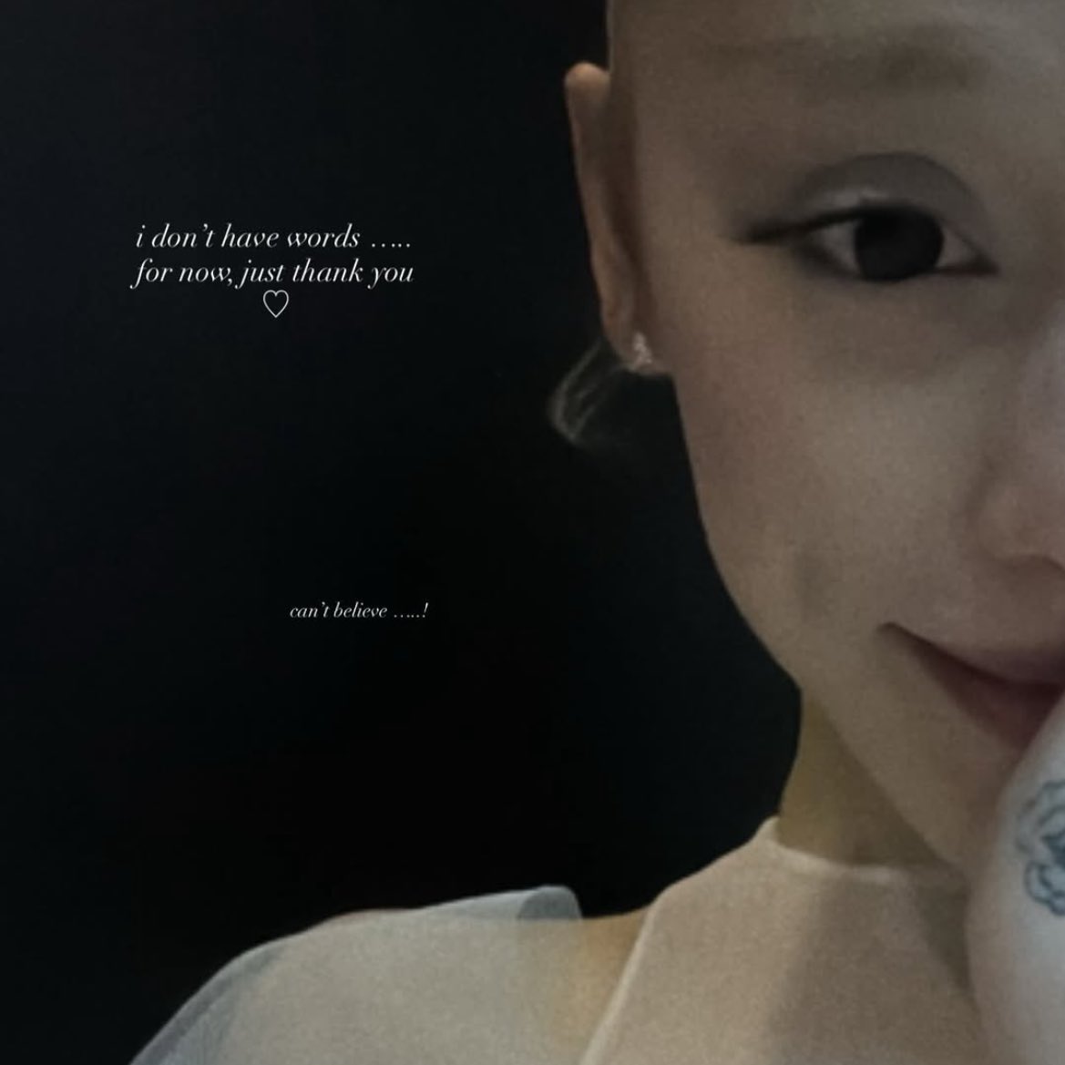 “Eu não tenho palavras…por enquanto, apenas obrigada, não consigo acreditar”

— Ariana Grande via Instagram #VMAs