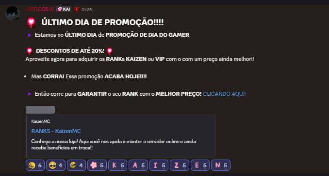 redekaizenmc's tweet photo. chefinho falou ta falando! 🚨 Corre pra adquirir seu rank com um até 20% off em https://t.co/o7emItmxAc https://t.co/g2eNfB5r3J
