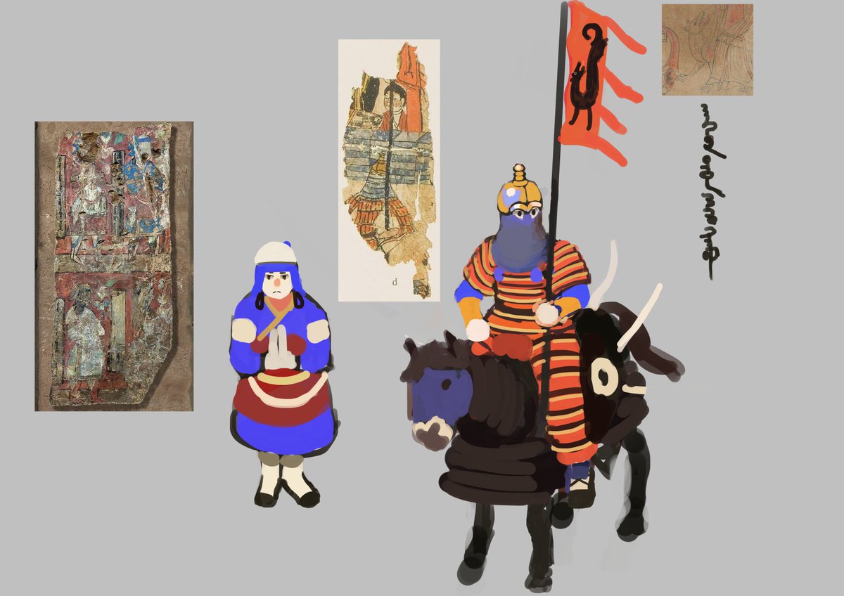 Tibetan armoured cavalryman and Uyghur Tarkhan, 9th century