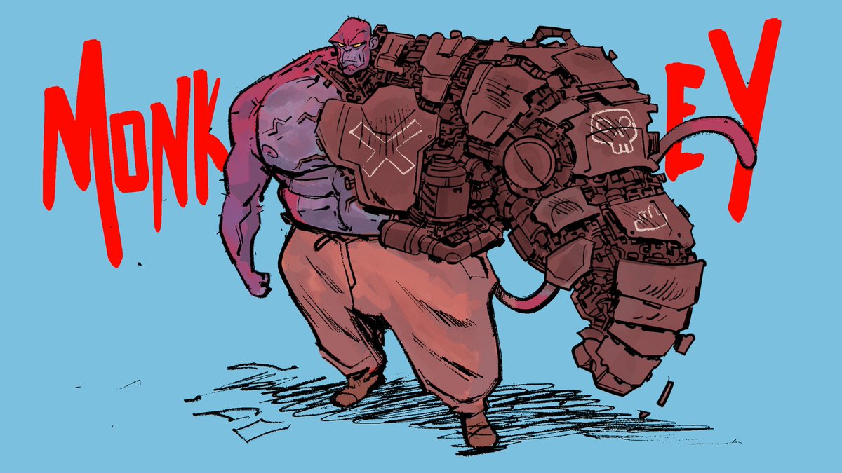Super monkeyborg #illustration #cartoon #art