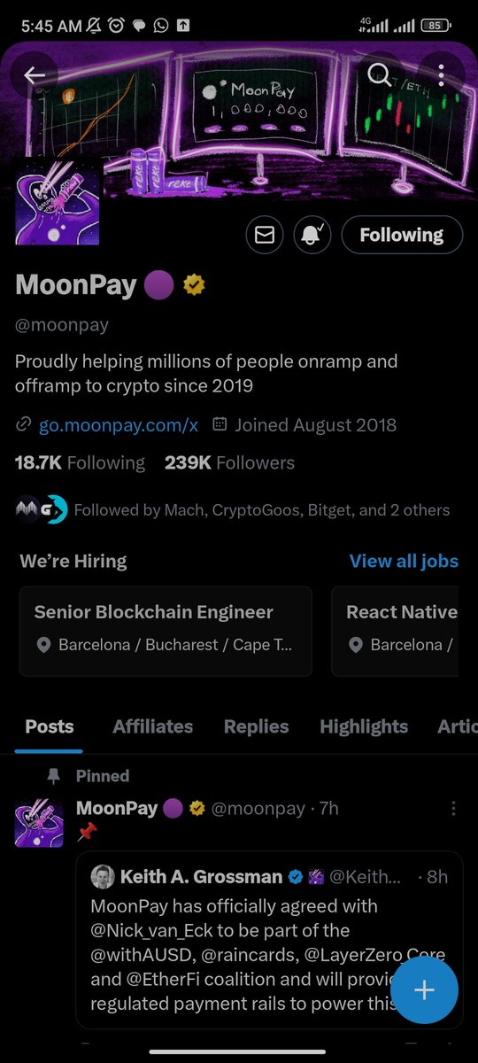 Cryptodesig's tweet photo. @TrustWallet @moonpay Done✅ @moonpay @TrustWallet 🤗 https://t.co/CdIehJAaa5