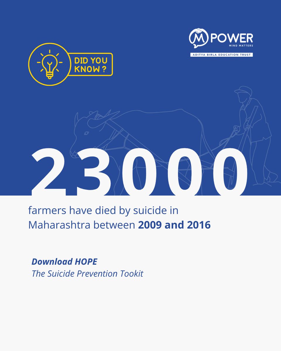 Fields of grain shouldn’t hide fields of
grief. Are you ready to stand with communities that
feed us? Let’s come together to spread hope.

Download HOPE - The Suicide Prevention Toolkit: tinyurl.com/bpwj79t2 

#HOPE #WorldSuicidePreventionWeek #MentalHealth
