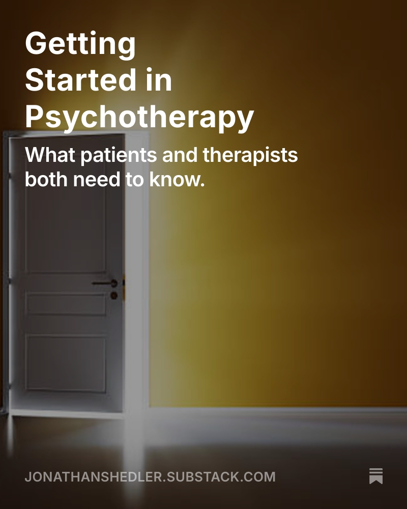JonathanShedler's tweet image. “Psychotherapy works best when patients understand what they’re supposed to do—how to use therapy effectively. It’s not intuitive, and there’s nothing to compare it to. Too often, in the rush to get started, explanations about what to do and expect are skipped.”

full text ⬇️