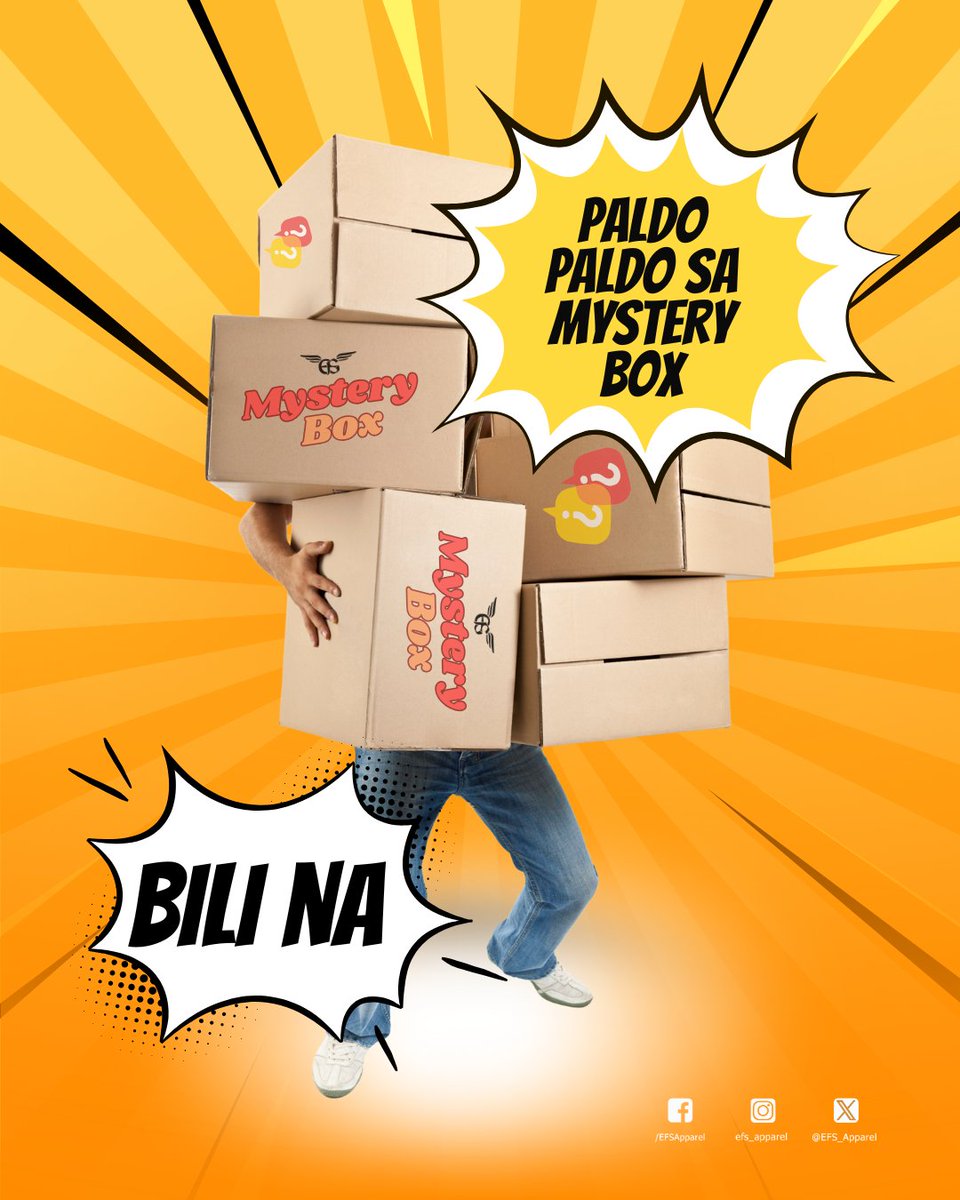 Paldo sa vibe, paldo sa laman 💯 Mystery Box is the real deal 🥳checkout mo na bestie! 🛒🎁👉 shopee.ph/efs_styleisnot… 🛒
#EFSApparel #Mysterybox