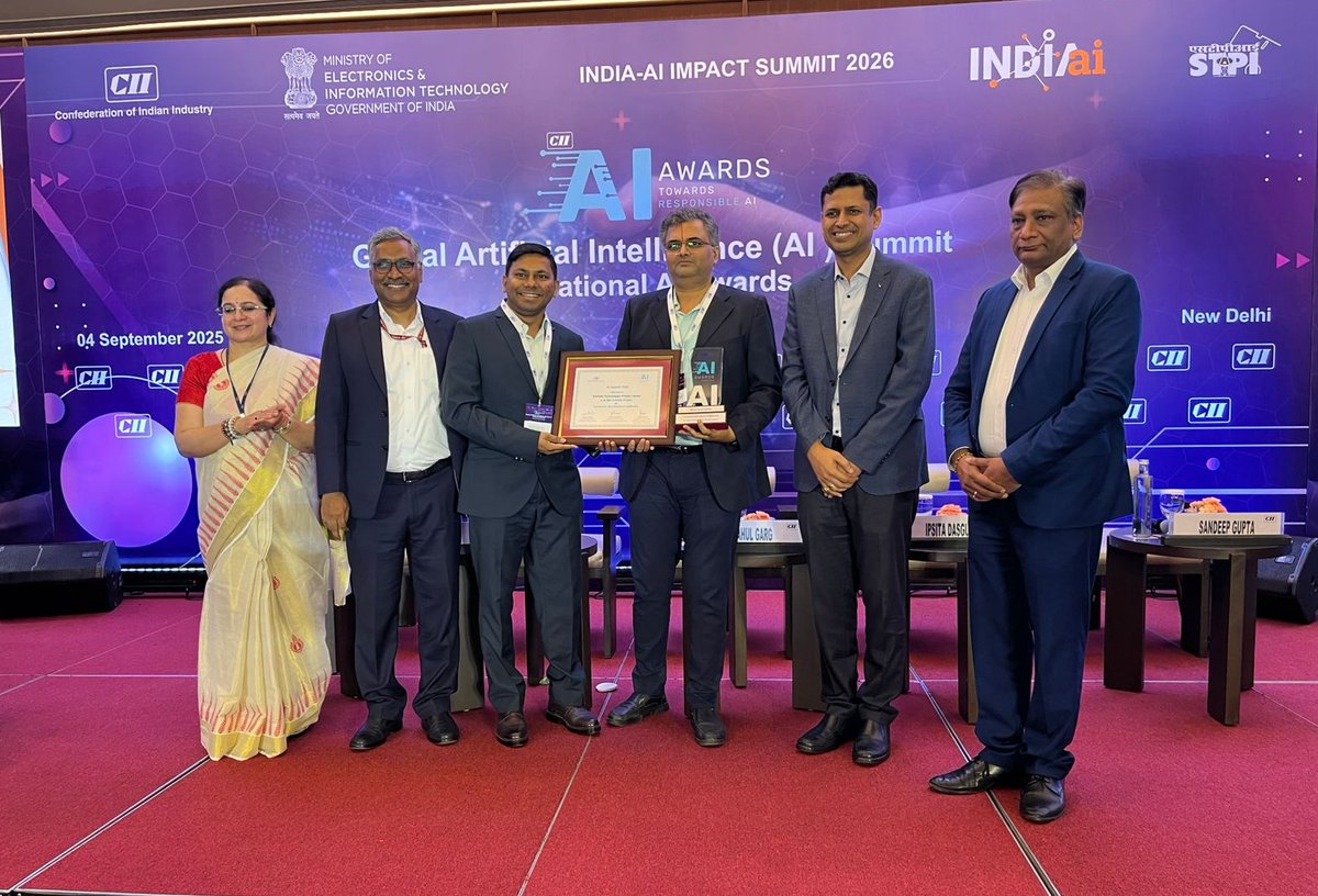 kritilabstech's tweet image. Proud to share that KritiLabs has won the @FollowCII  AI Awards 2025 in the Most #Innovative Category for Excellence in Best #Industry AI Application!

A national-level recognition after 2 jury rounds, a true testament to our team’s innovation &amp;amp; impact.

#AI #Iot #technology
