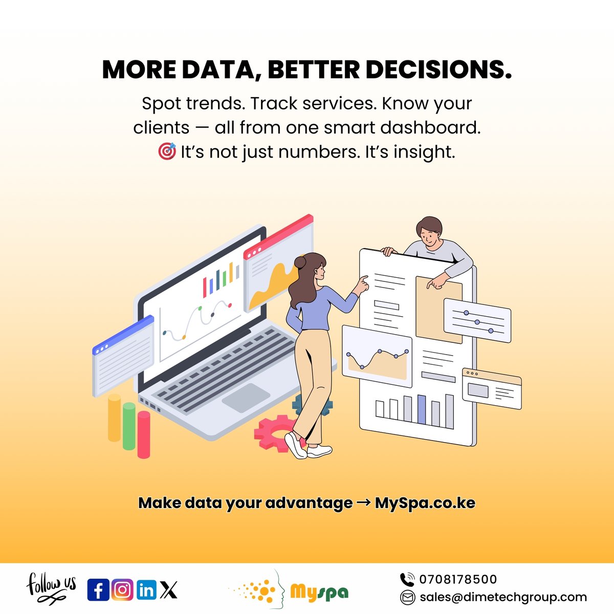 MySpa_Ke's tweet image. Want to know what’s working and what’s not?
Advanced analytics turn your booking data into actionable insight — helping you make smarter, faster business moves.

📷 See it in action: myspa.co.ke

#myspasystem #smartsalonsolutions #MySpaAnalytics #DataDrivenDecisions