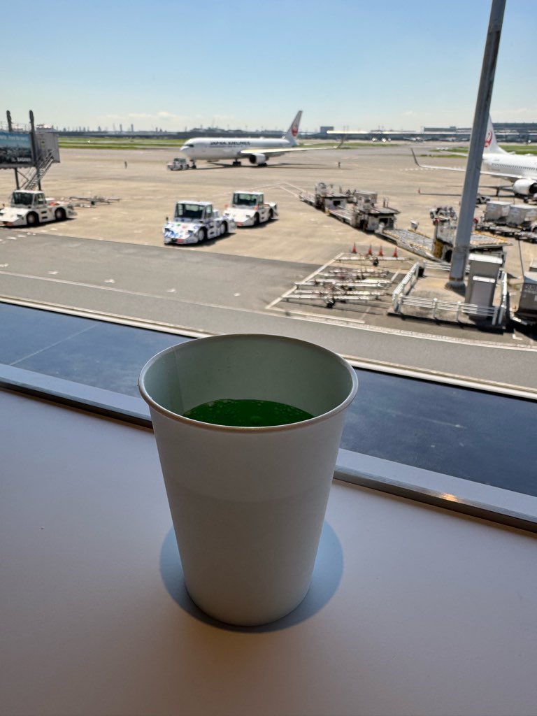 ほとんどいつも飛行機もギリギリ搭乗なのだが今日は15分程余裕があり、まあまあ近い位置だったので初めてラウンジを使ってみた。
メロンソーダ1杯だったけどゴールドカードも初めて役に立ったと思ったよ。😁