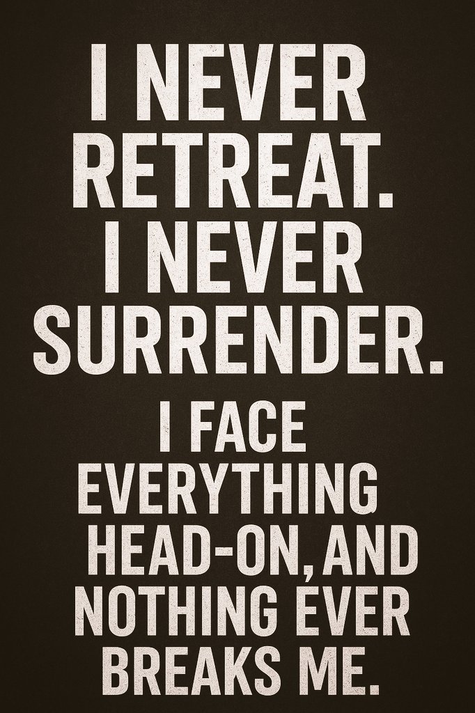 I never retreat and never surrender... ✊