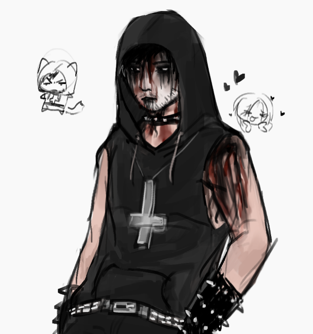 this black metal simon that i redrew from my old one... this one is also a pretty old sketch too i gotta redraw the redraw 
#cof #simonhenriksson