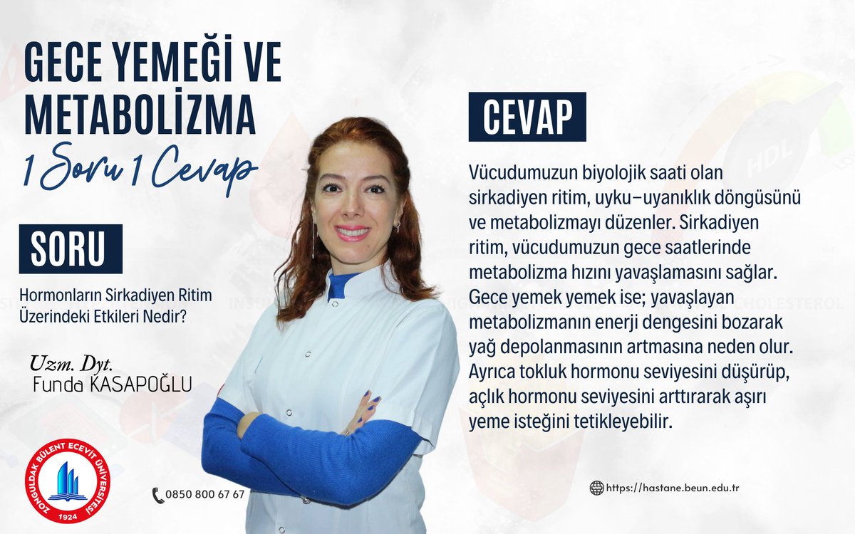 beunhastane's tweet photo. Gece geç saatlerde yemek yemek, vücudumuzun biyolojik saatini ve metabolizmasını olumsuz etkileyebilir. Bilimsel araştırmalar, bu alışkanlığın hormon dengesini bozduğunu ve çeşitli sağlık sorunlarına yol açabileceğini göstermektedir.

#beunhastane https://t.co/iWa6KiniYf