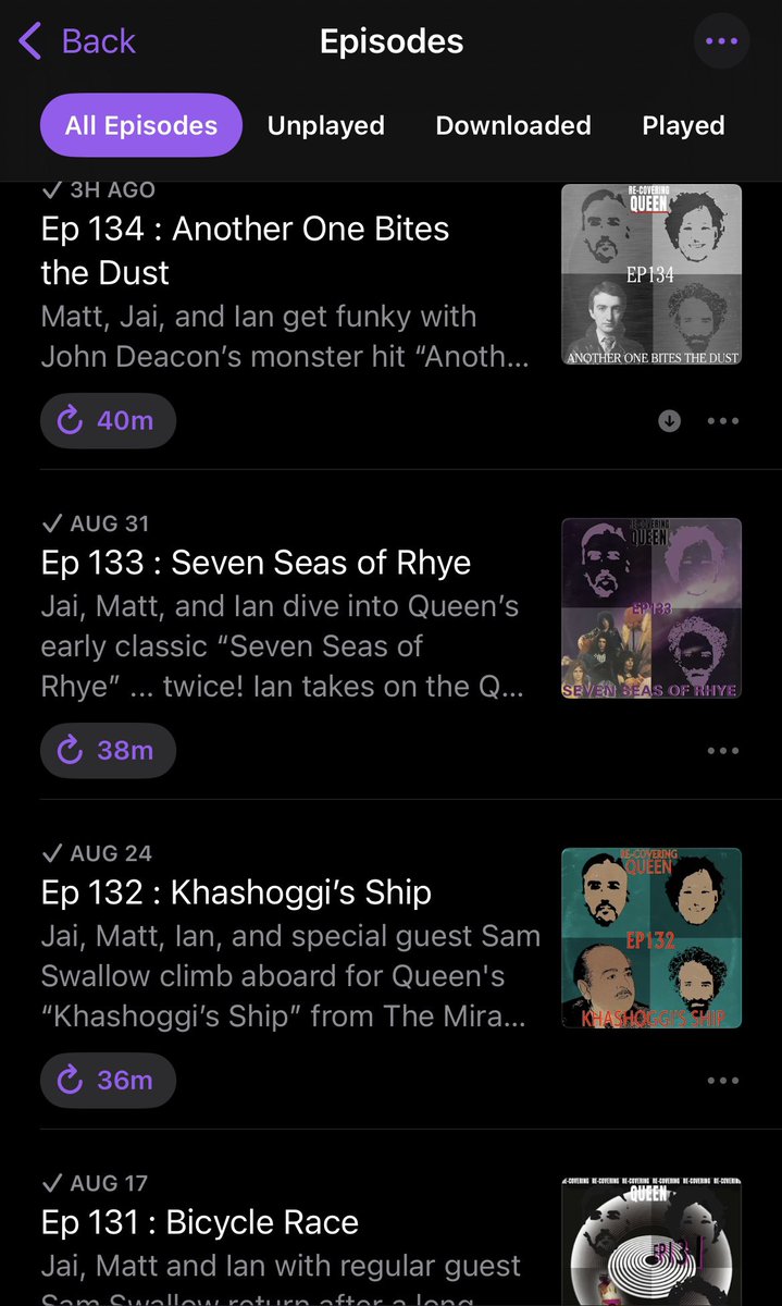 CopperHeartCT's tweet photo. Just had the pleasure of listening to the 134th episode of the most excellent “Recovering Queen: The Queen Podcast.” @RecoveringQ 
Wondering what’s next after all the studio albums (from Queen “I” to Innuendo are done). B-sides? Live versions? Solo tracks? Collaborations? https://t.co/1SoSkUqlaZ