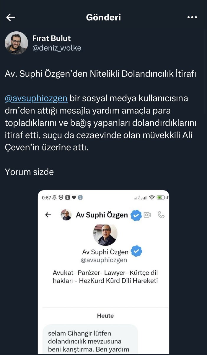 mustu_yldz's tweet photo. Ali Çeven’e Kürt milliyetçilerinin yaklaşımı, yalnızca ‘Ben Türk değilim, Kürdüm’ diyen herhangi bir insanın linç edilmesine karşı durmaktan ibaretti; hâlâ da öyledir. Yaptıkları sadece kendisini ve bağlı olduğu derneği bağlar. Bunları Kürt milliyetçiliğiyle ilişkilendirmek ağır bir ahlaksızlıktır — ve bu tür bir ahlaksızlık en çok Apoculara yakışır.

Peki siz, PKK’nin 28 milyar doları Türk devletinin ekonomisine kazandırmak üzere teslim etmeyi planlayan işbirlikçi önderliğinin peşine neden düşmediniz? O para, Kürt gençlerinin dökülen kanı üzerinden birikti. Siz ise samimiyetsiz, ahlaktan yoksun, aşağılık bir güruhsunuz.

@zozan_firat @renasrnsrrnssd @deniz_wolke