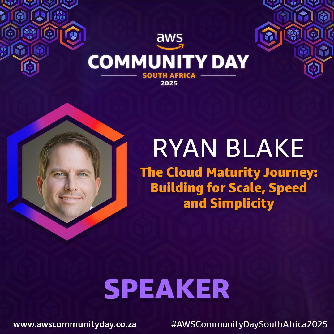 awsugcpt's tweet image. 🎤 Speaker Announcement! 🎤
We’re excited to welcome Ryan Blake to the stage at AWS Community Day South Africa 2025! 🎉☁️
Get ready for their session: "The Cloud Maturity Journey: Building for Scale, Speed and Simplicity"
#AWSCommunityDaySouthAfrica2025 #SpeakerDrop #BuildOnAWS