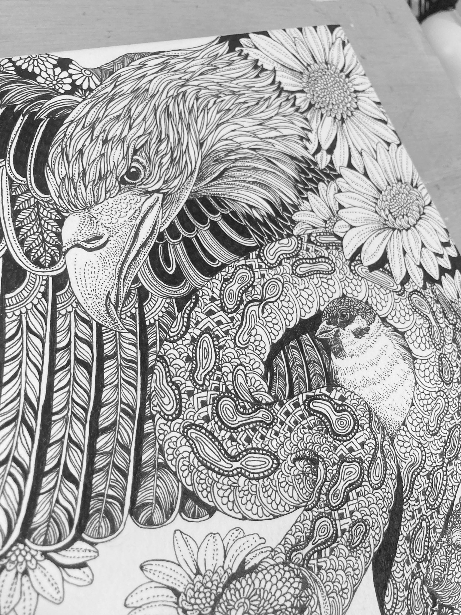 開運絵画　❀レイキボール大❀ 開運絵画 ❀レイキボール幸運の鳥バージョン❀