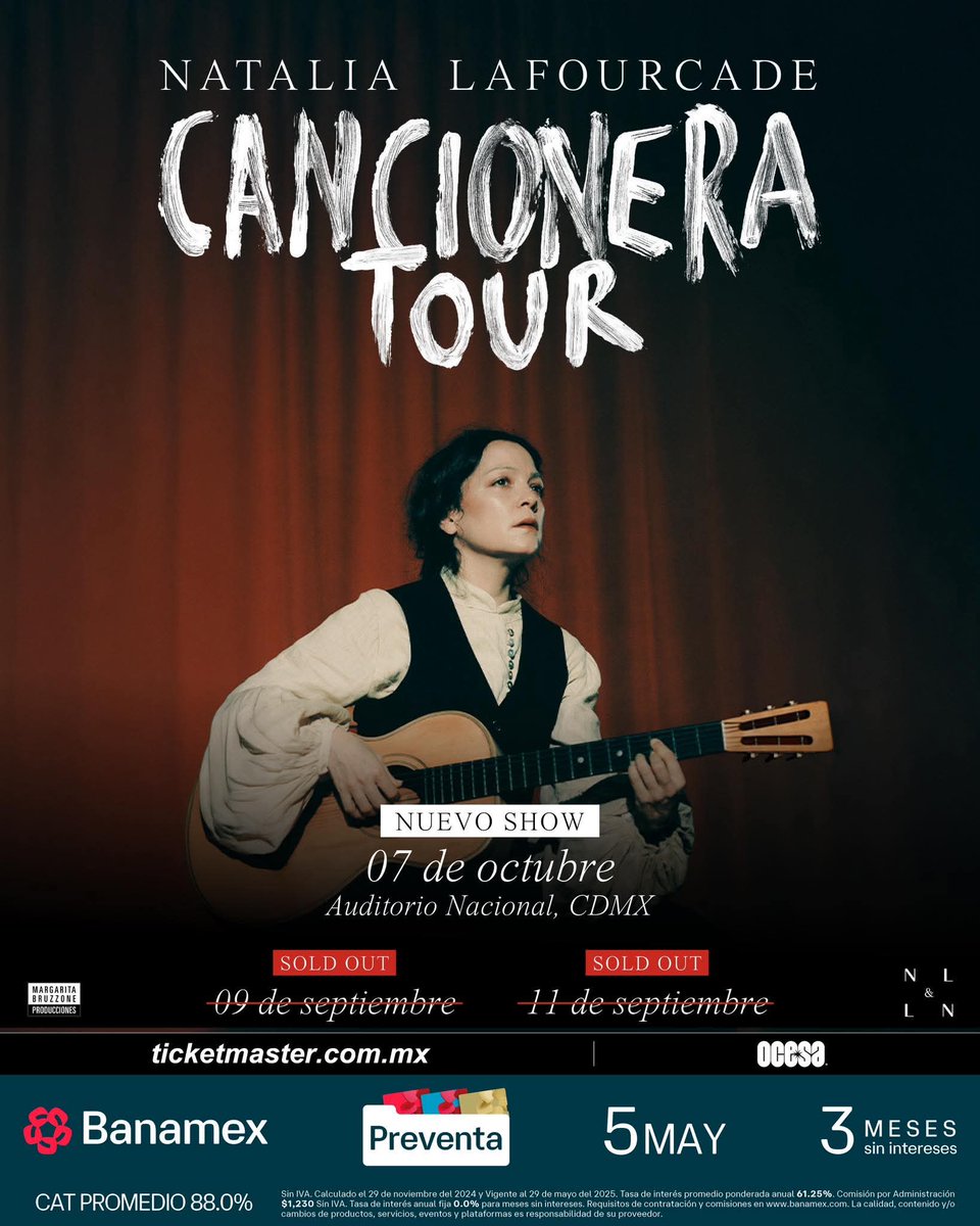 Lúdika (@ludikagdl) on Twitter photo 📢 ¡Atención fans de <a href="/lafourcade/">Natalia Lafourcade</a>!
Las funciones del 9 y 11 de septiembre volaron… y por la gran demanda llega nueva fecha en la CDMX.
📍 Auditorio Nacional
📅 7 de octubre
No te pierdas la oportunidad de vivir el Cancionera Tour en todo su esplendor. 🎶 📢 ¡Atención fans de <a href="/lafourcade/">Natalia Lafourcade</a>!
Las funciones del 9 y 11 de septiembre volaron… y por la gran demanda llega nueva fecha en la CDMX.
📍 Auditorio Nacional
📅 7 de octubre
No te pierdas la oportunidad de vivir el Cancionera Tour en todo su esplendor. 🎶