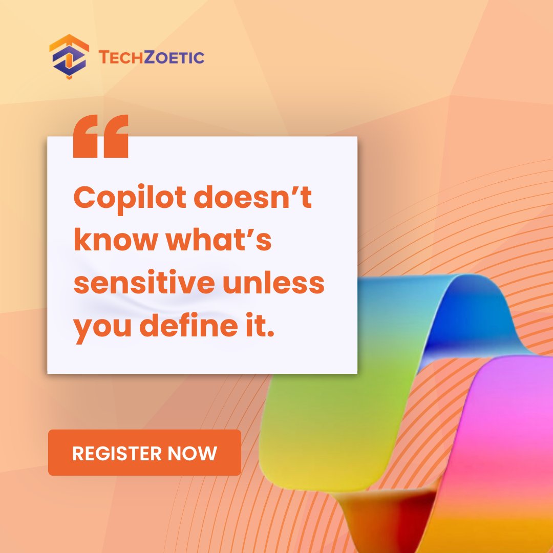 TechXoetic's tweet photo. Copilot's safety relies on your data. Without permissions, classification, &amp; governance, sensitive files may be exposed. Join us Sep 11, 2025, 11 AM GST to learn AI security risks for businesses. Register: https://t.co/DYHSwA8t9p https://t.co/D7kmKtB9p8