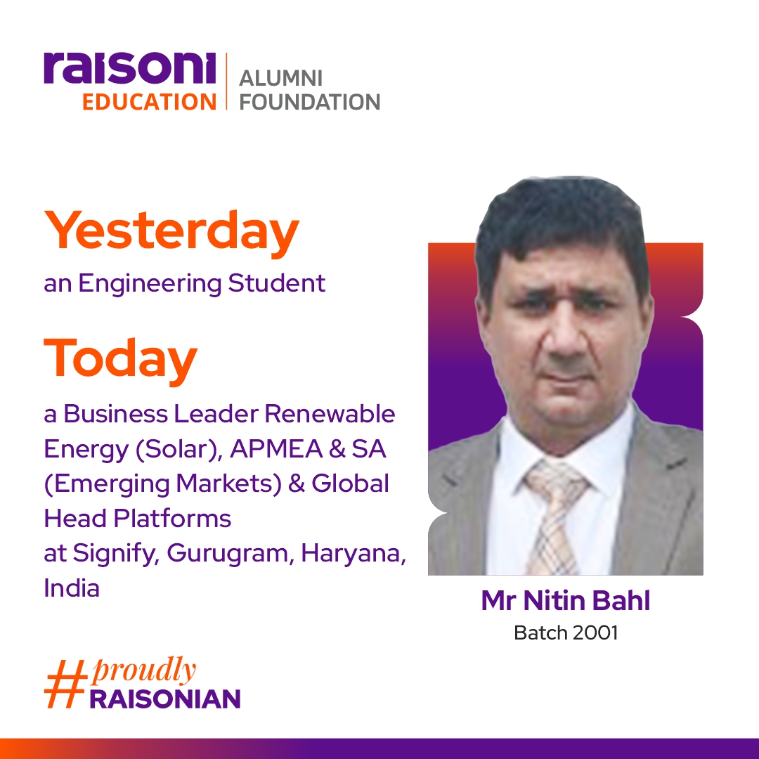 Raisoni Group (@raisoniworld) on Twitter photo GHRCE alumnus Nitin Bahl (Electrical Engg, 2001) now heads renewable energy and platforms at Signify, Gurugram. Raisoni Education takes pride in alumni championing sustainability and innovation in emerging global markets.
#RaisoniAlumni #RaisoniPride #GlobalSuccess GHRCE alumnus Nitin Bahl (Electrical Engg, 2001) now heads renewable energy and platforms at Signify, Gurugram. Raisoni Education takes pride in alumni championing sustainability and innovation in emerging global markets.
#RaisoniAlumni #RaisoniPride #GlobalSuccess
