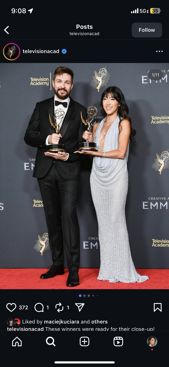 yo i am currently under pinned post of emmys instagram looool