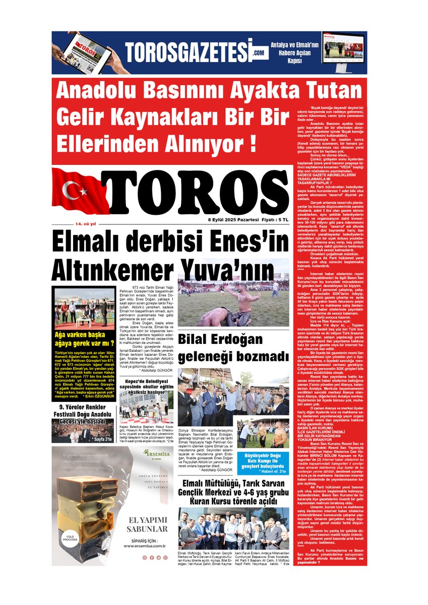 Toros  Gazetesi 
1 nci sayfa