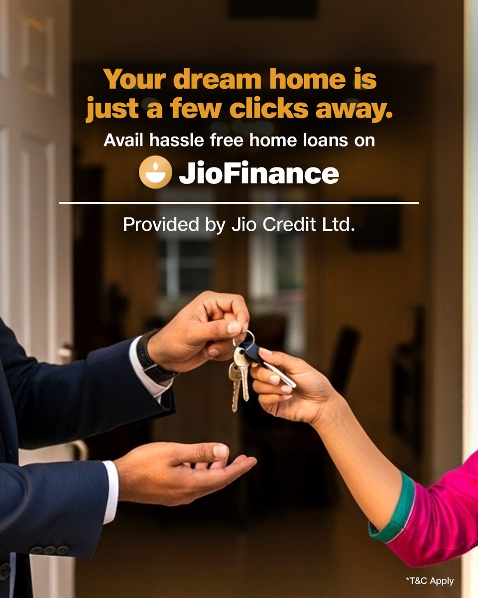 JioFinance1's tweet photo. A simple process can take you from dreaming to owning a home. Get started on your home loan with JioFinance today.
#JioFinanceLoans #LoanSimplified #FinancialFreedom #DreamLoan #HassleFreeLoans #DigitalLending #LoanAgainstAssets #JioFinance #FinanceForEveryone https://t.co/5RnGwkQlmW