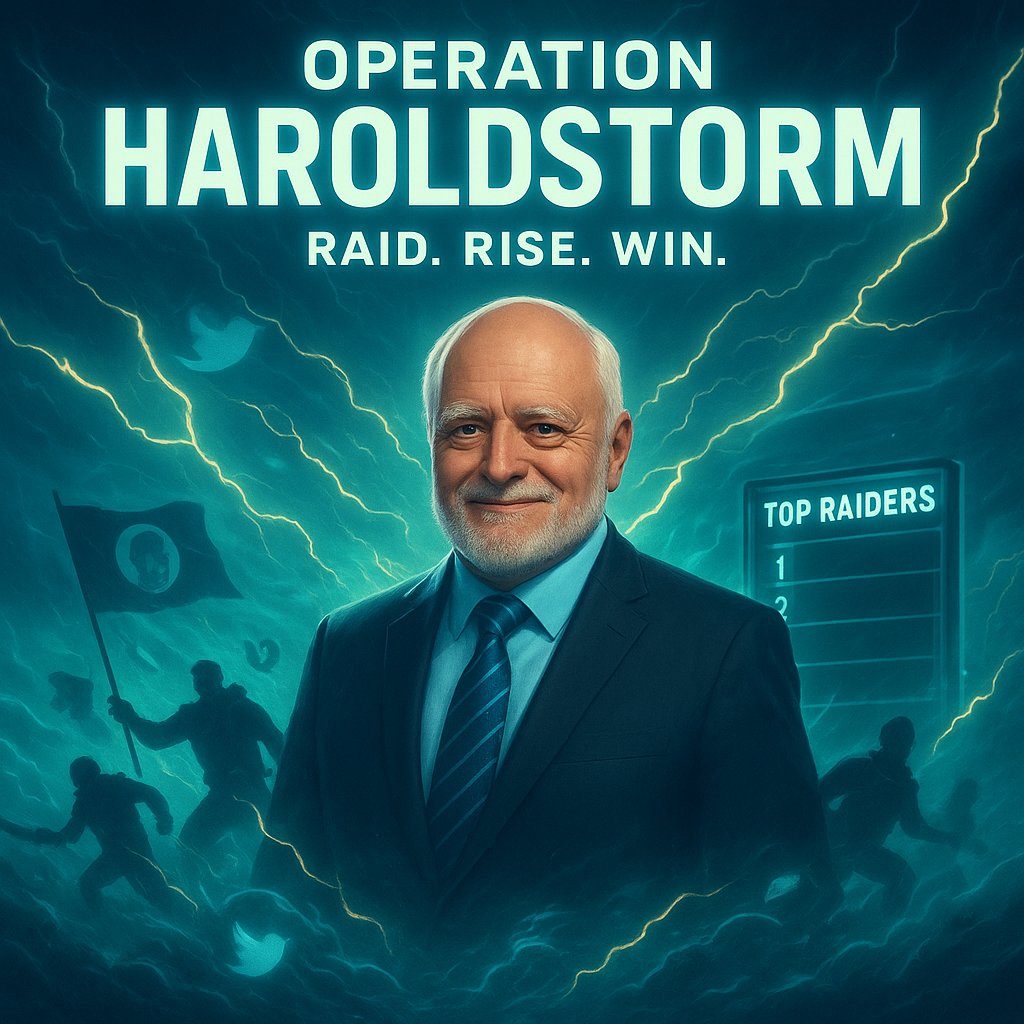 ⚡️ OPERATION HAROLDSTORM IS LIVE ⚡️

Harold fam, it’s time to storm the timeline! 🌪️

Here’s how it works:
🏆 Top 10 raiders each month win $30 in $HAROLD
🎲 Every week, 3 random raiders win $10 in $HAROLD
📊 Leaderboard resets monthly so everyone gets a fresh shot

How to join:
