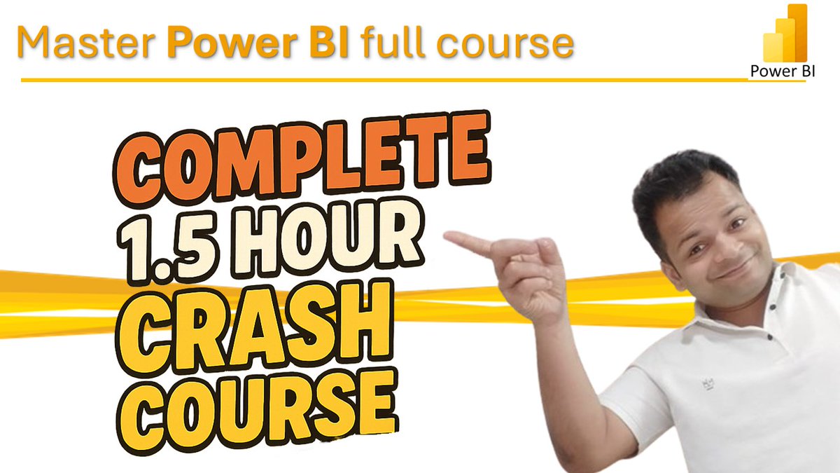 VikalExcel's tweet image. 🚀 Master Power BI in just 1.5 hours! 📊
Learn dashboards, DAX, Power Query & real-world reporting in this crash course. Perfect for students, professionals & business owners.
👉 Watch here: youtu.be/ttS0NgRrsV4
#PowerBI #vikaljain #DataAnalytics
Would you like me to create…