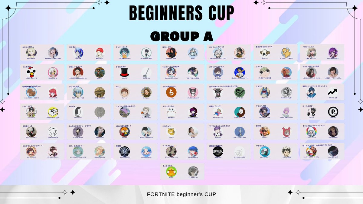 higeojisan_game's tweet image. ✏ビギナーズカップ出場者決定✨
ービギーナーズスクリム至上最大規模の大会を制するのはどのチームか⁉️ー
・神視点配信
・豊富なランダム賞で順位以外のチャンス満載
・ @saloo_TW &amp;amp; @aiasu_FN の両名による本気の実況解説 

✏ビギナーズカップの公式配信はこちら…