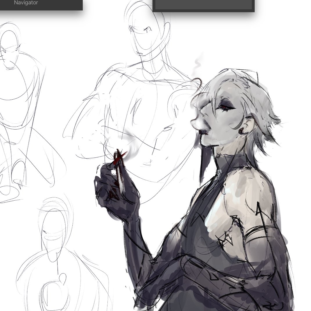 smoking with the gestures