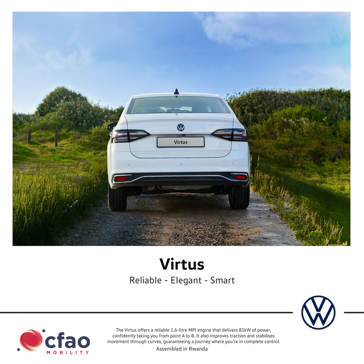 The VW Virtus invites you to experience a sedan designed with more than looks in mind.
📞 Call us now to book a test drive: +250 788 179 500
✅ Explore the range: volkswagen.rw
#VolkswagenRwanda #VirtusExperience #CFAOMobility #VWLifestyle
*Assembled in Rwanda