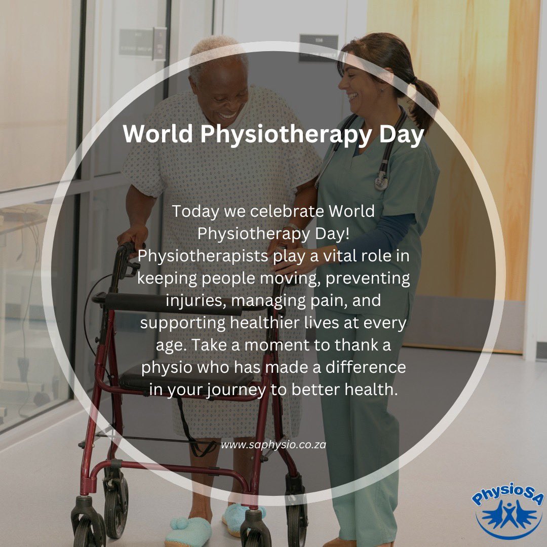 🌍 Today we celebrate World Physio Day! Physios play a vital role in keeping people moving, preventing injuries, managing pain, and supporting healthier lives at every age. Take a moment to thank a physio who has made a difference in your journey to better health. 💙
#PhysioSA