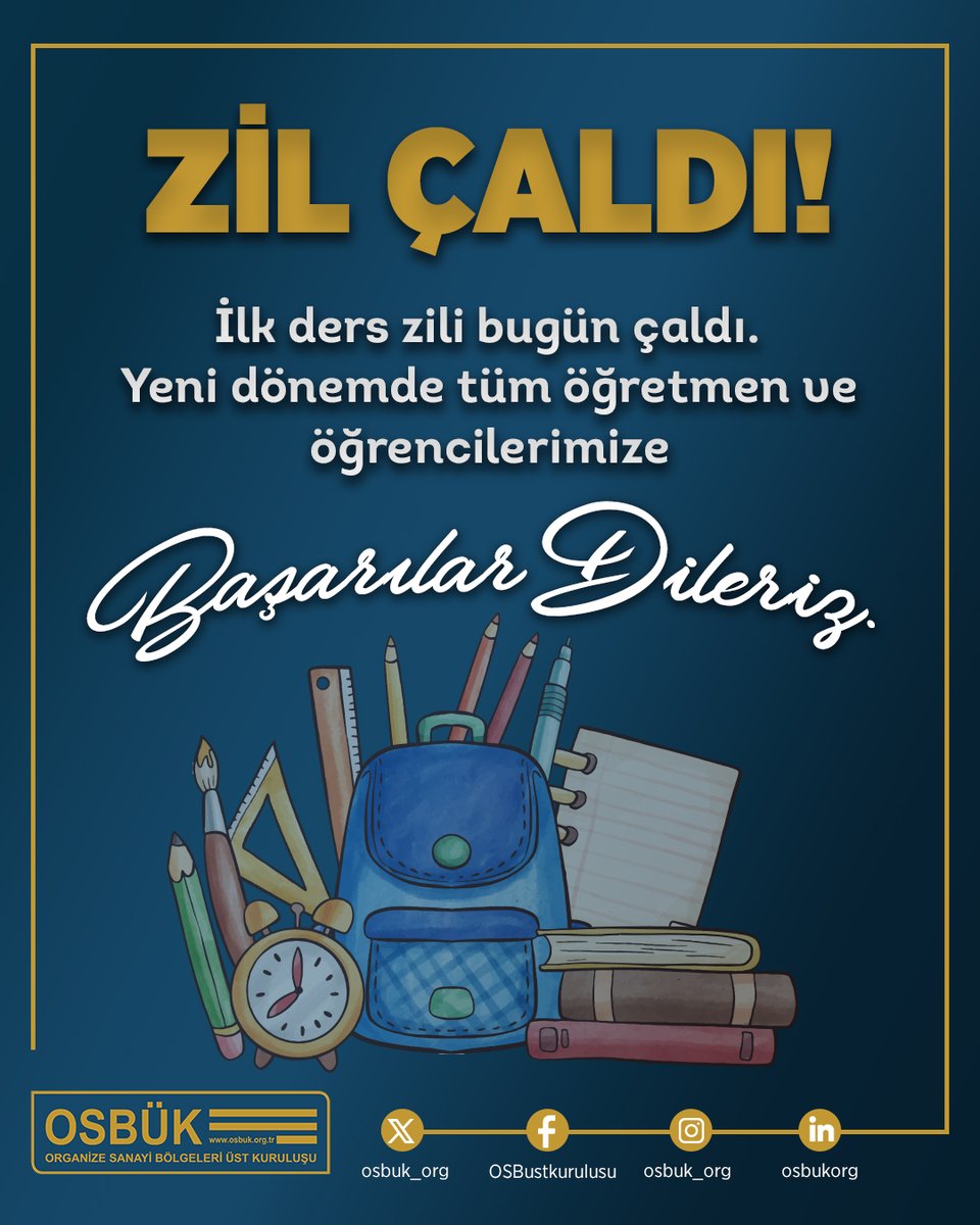 Osbuk_org's tweet image. Güçlü Eğitim, Güçlü Türkiye. 

Yeni eğitim ve öğretim yılında tüm öğretmen ve öğrencilerimize başarılar diliyoruz. 

#MTAL #eğitimöğretim #öğrenci #öğretmen #okul