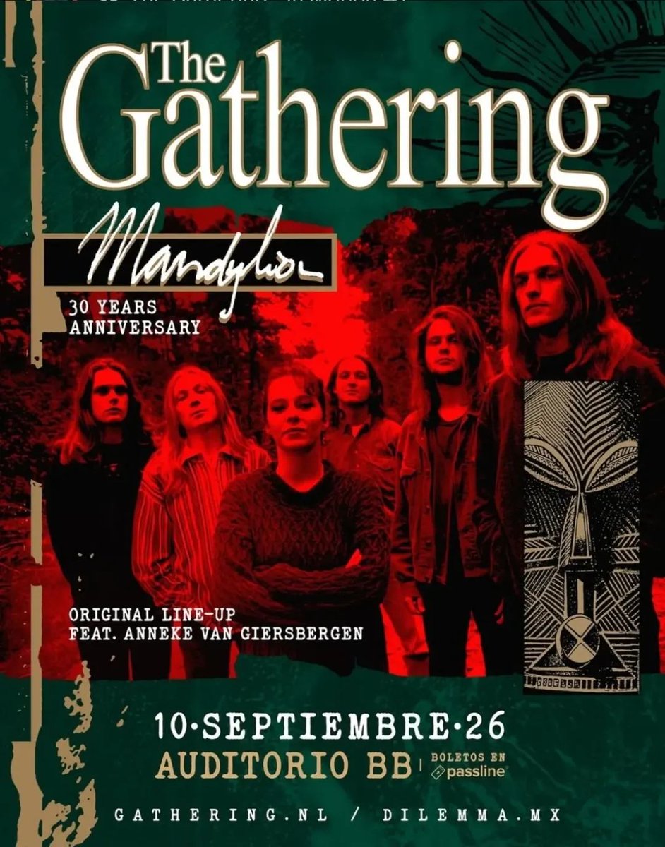 La espera terminó… The Gathering llega a la CDMX para celebrar 30 años de Mandylion, uno de los discos más icónicos del metal alternativo.
📅 10 de septiembre 2026
📍 Auditorio BB
🎟️ Boletos ya disponibles en Passline.