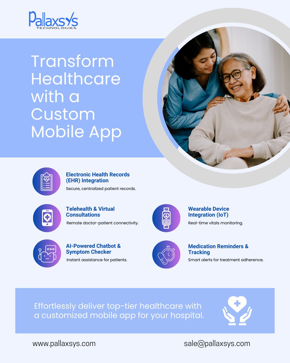 pallaxsys's tweet image. 🌐At Pallaxsys Technologies, we build custom healthcare mobile apps that empower hospitals, doctors, and patients alike.
📲 Let’s reimagine healthcare together. 📧 sale@pallaxsys.com

#HealthcareTech #MobileAppDevelopment #DigitalHealth #Pallaxsys #Clinics #Hospitals #Healthcare