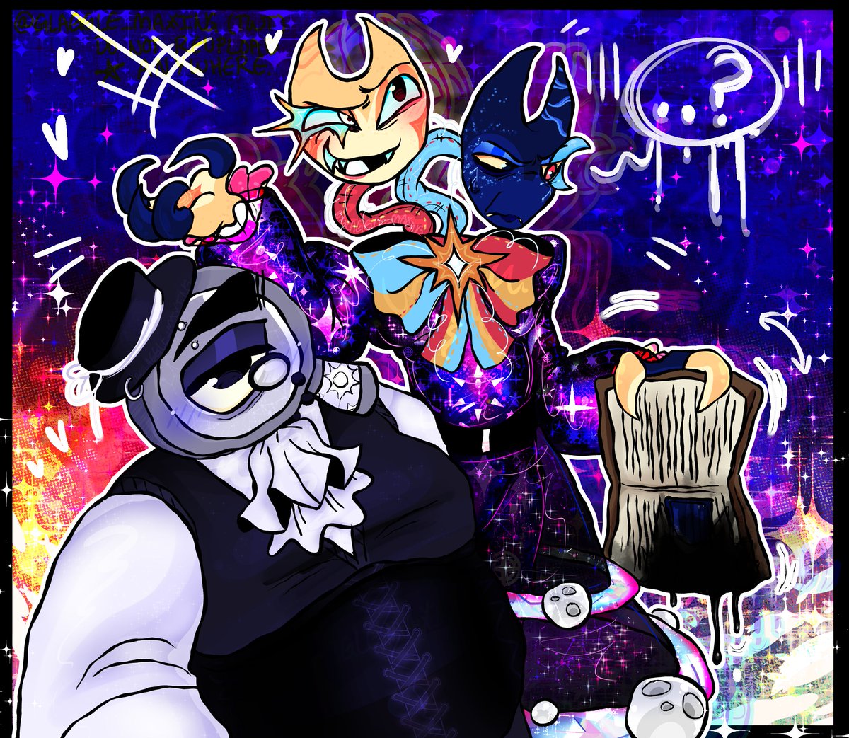 funnynoir but that one um
rodger twilight gent and rnd solarlunar skins

so cute 
#dandysworld #dandysworldfanart