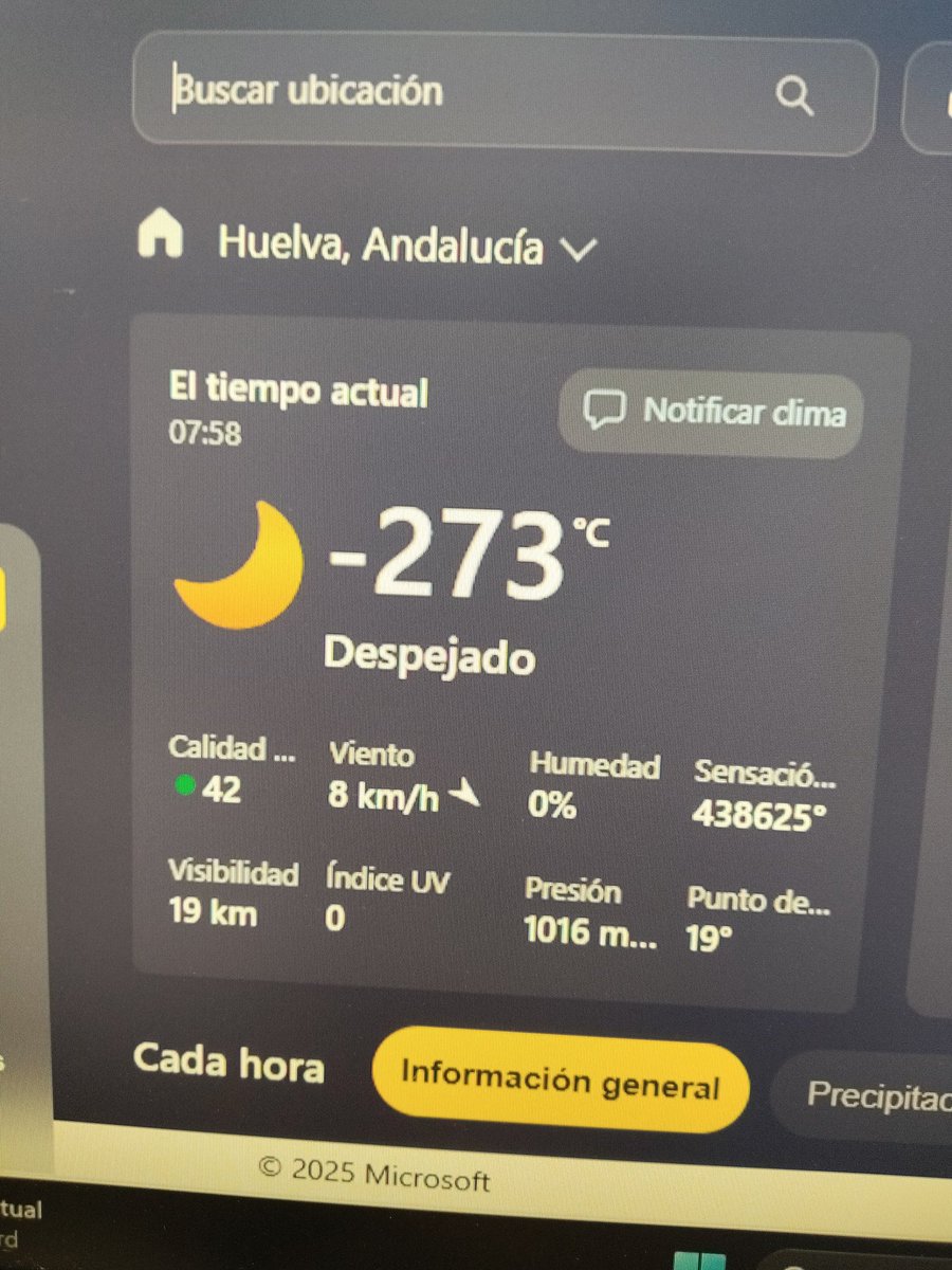 El ordenador del trabajo dice q batimos record de temperatura y no entiendo el por qué🤔