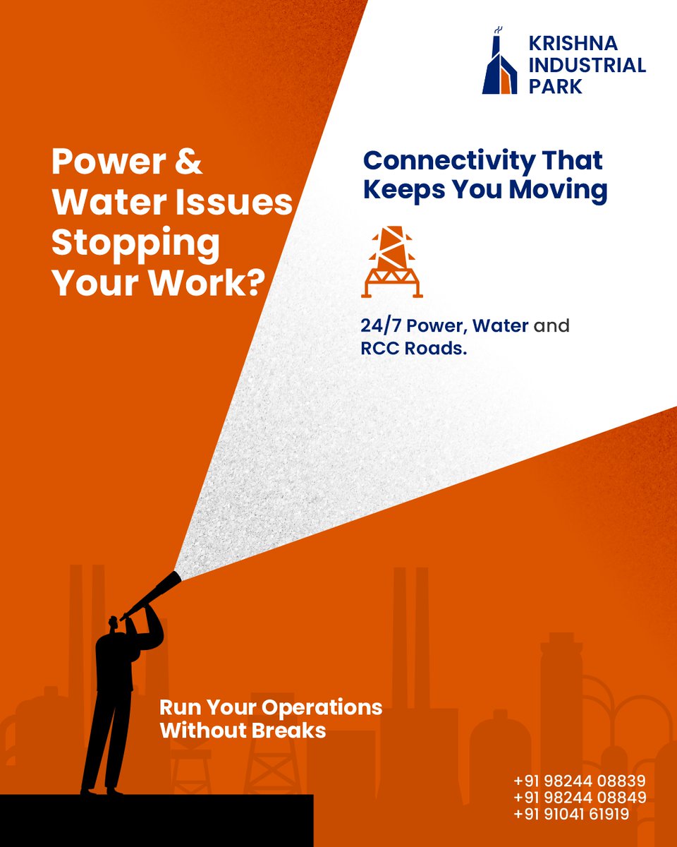 KrishnaIndPark's tweet image. ⚡ No more power &amp;amp; water issues.
At Krishna Industrial Park → 24/7 utilities + RCC roads = uninterrupted growth.
#KrishnaIndustrialPark #BusinessGrowth #SeamlessOperations