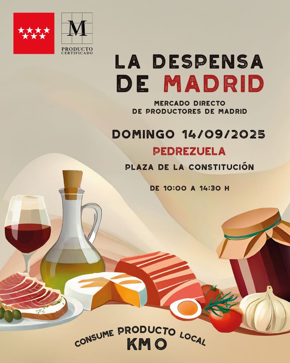 ¡Vuelve La Despensa de Madrid! 🚚✨

El mercado itinerante de los #AlimentosdeMadrid te espera este sábado en Hoyo de Manzanares y el domingo en Pedrezuela 🗺️🔍

Descubre y compra #productoslocales directamente de los pequeños productores de la región sus #quesos🧀 #carnes🥩