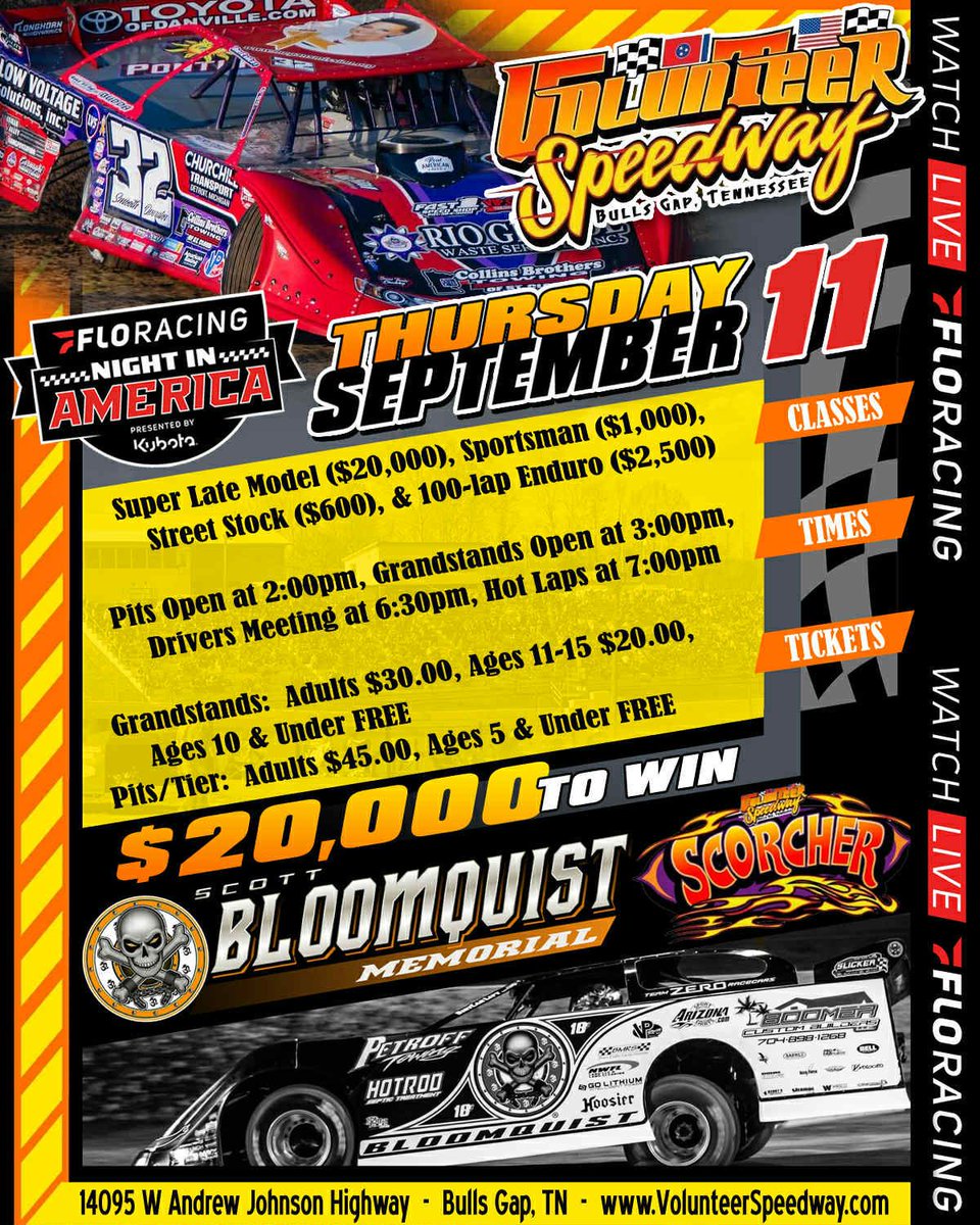 The <a href="/FloRacing/">FloRacing</a> Night In America series heads into Volunteer this Thursday.