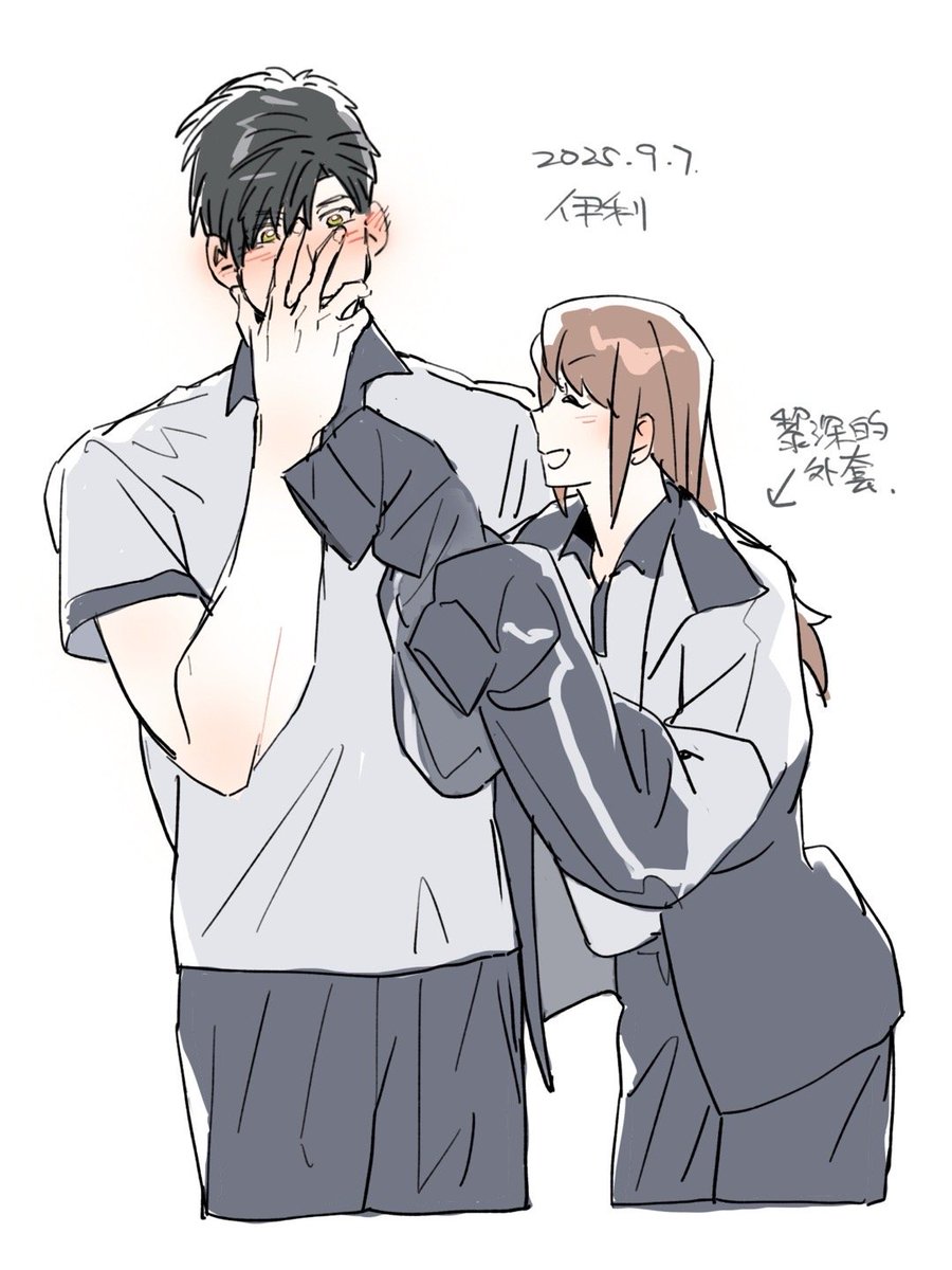 Borrowing my boyfriend’s uniform jacket for a bit... 
MC: Zayne, your jacket is so big on me ~
Zayne: *blushing*

Credit: Weibo 伊伊伊伊伊利
Repost with permission.
#Zayne #LoveandDeepspace #黎深 #レイ #恋と深空 #이서언