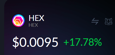 ❤️💛💚💙

🟢🟢 HEX is up +17% today.

🔻🔻 Bitcoin is only up +0.3%.

Therefore, HEX is a Better Bitcoin (CONFIRMED).