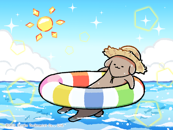 「まだまだあついので冷やし伏せ太してます はやく涼しくなるといいね… あつさはじゅ」|伏せ太＠ふせったーのイラスト